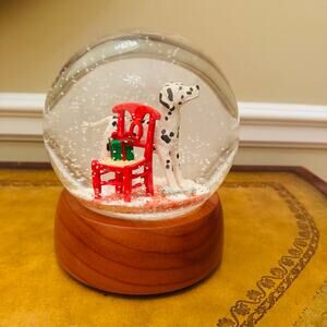 Pottery Barn Kids Snow Globe Christmas 101 Dalmatian Dog Present Chair Glass 7
